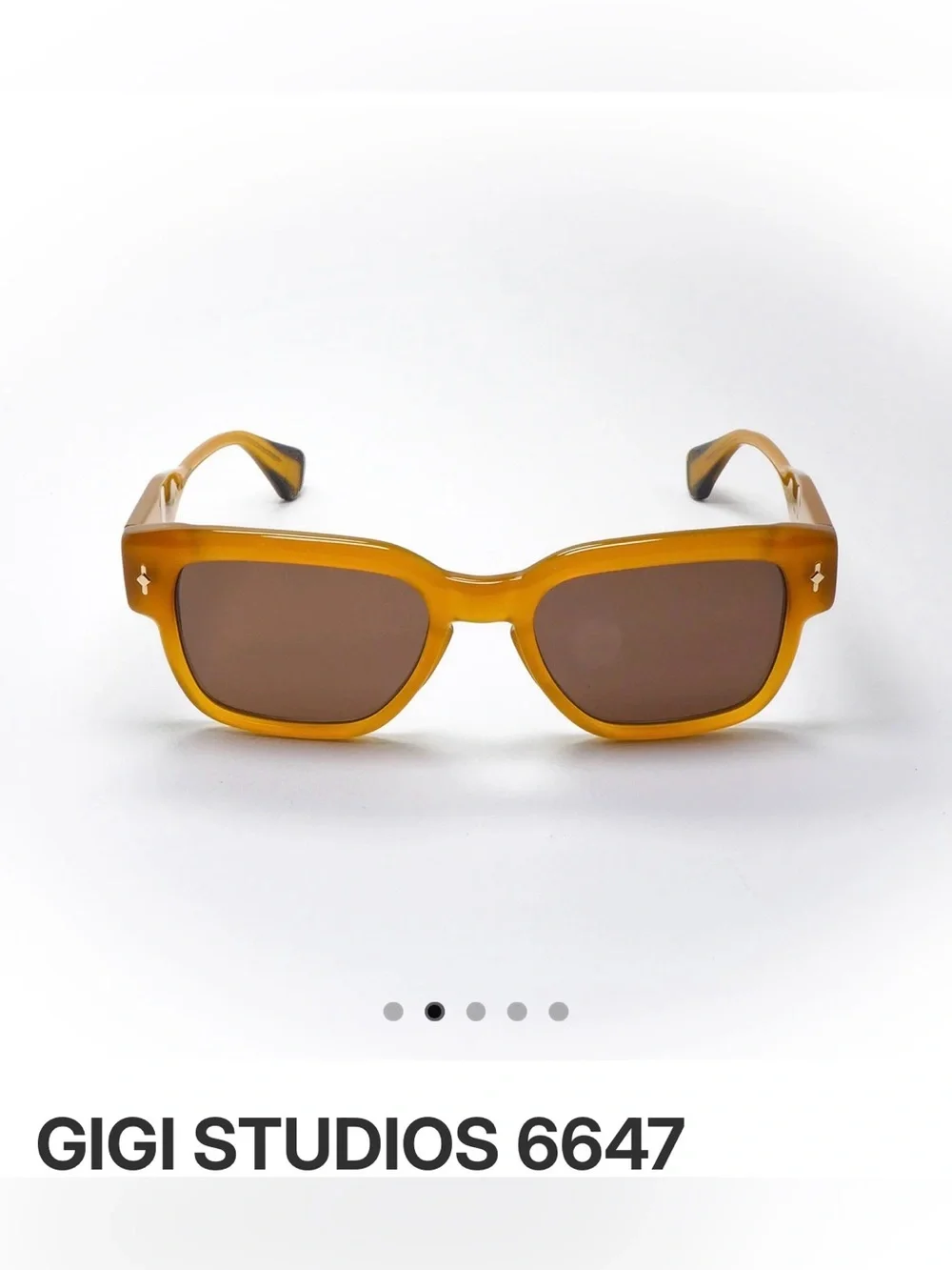GIGI Studios DALI Handmade Acetate Sunglasses in Honey Amber Brown